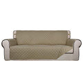 Reversible Quilted Couch Covers for Dogs Oversized Sofa Cover 78” (X-Large / Beige/Beige)
