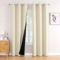 100% Blackout Curtains for Bedroom 84 Inches Long 2 Panels Set (42"W x 84"L (Pack of 2) / Light Beige)