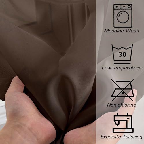 Sheer Curtains (Chocolate / 42"W x 78"L (Pack of 2))