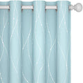 Living Room Curtains 54 Inches Long (Light Blue/Wave Dots / 52"W x 54"L (Pack of 2))
