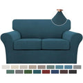 3 Piece Sofa Covers for 2 Cushion Couch Sofa Slipcover Soft Couch Cover for Dogs (Loveseat (2 Cushion) / Deep Teal)