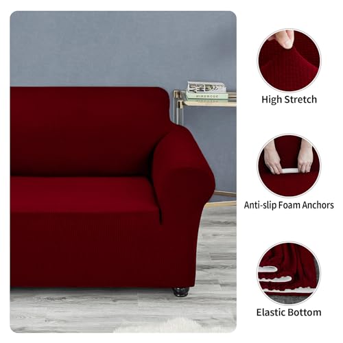 Christmas Stretch Chair Couch Cover (Red Dahlia / Small（35" - 55"）)