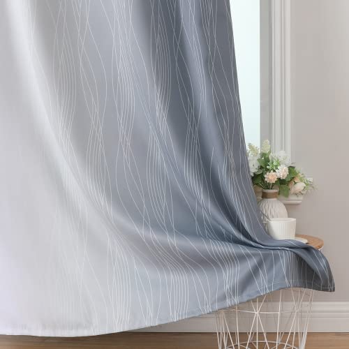 Grey and Greyish White Ombre Blackout Curtains for Bedroom 45 Inch Long (Grey and Greyish White / 52"W x 45"L (Pack of 2))