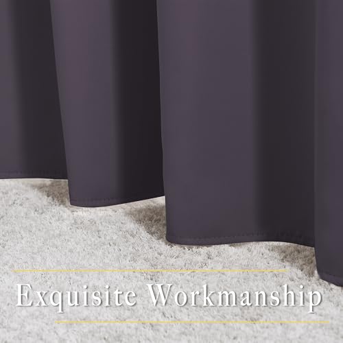Blackout Curtain Panels 45 inches (Greyish Purple / 52"W x 45"L (Pack of 2))