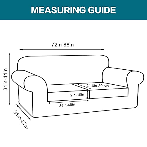 3 Piece Sofa Covers for 2 Cushion Couch Sofa Slipcover Soft Couch Cover for Dogs (Sofa (2 Cushion) / Bronze Green)