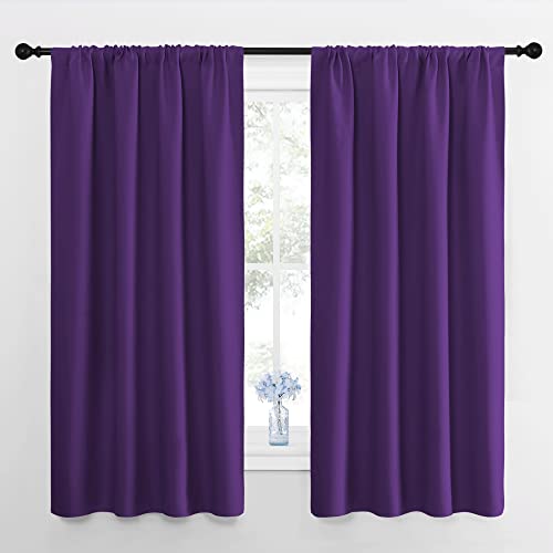 Blackout Curtains for Living Room (Royal Purple / 42"W x 63"L (Pack of 2))