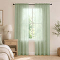 Sheer Curtains (Sage Green / 42"W x 84"L (Pack of 2))