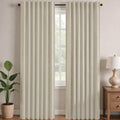 Blackout Curtains for Bedroom (Light Beige / 38"W x 63"L (Pack of 2))