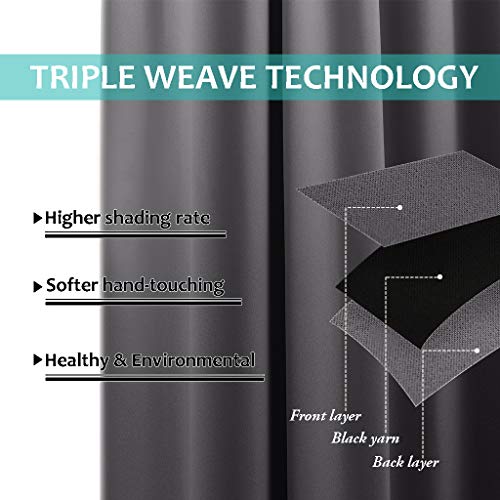 100% Blackout Blinds (Grey / 46"W x 45"L (Pack of 2))