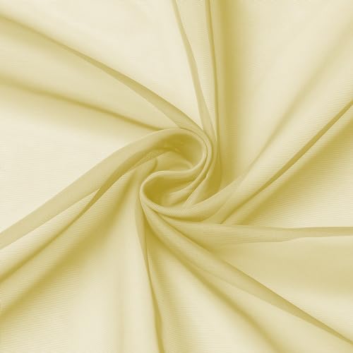 Yellow Sheer Curtains 2 Panel Sets 84 Inches Long (40"W x 84"L (Pack of 2) / Yellow)