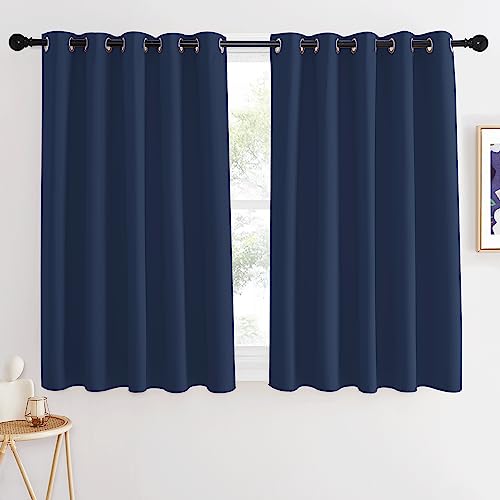 Blackout Kitchen Curtains 54 inches Long (Navy / 66"W x 54"L (Pack of 1))