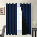 Navy Blue 100% Blackout Curtains 63 Inches Long 52" Wide (52"W x 63"L (Pack of 2) / Navy Blue)