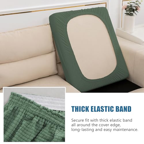 High Stretch Water Repellent Sofa Seat Cushion Covers Couch Slipcover Stretch Furniture Protector for Camper (Small / Matcha Green)