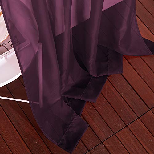 Voile Red Sheer Curtains 84 Inches Long (Burgundy Red / 54"W x 84"L (Pack of 2))