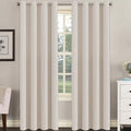 Blackout Curtain for Living Room Thermal Insulated Window Treatment Curtain Extra Long 84 inch Length Energy Saving Solid Grommet Top Blackout Drape (52"W x 84"L (Pack of 1) / Natural)