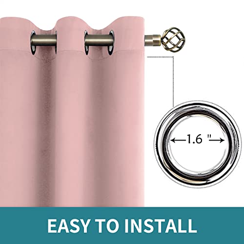Pink Room Darkening Curtains 72 Inch for Bedroom (Baby Pink / 52"W x 72"L (Pack of 2))