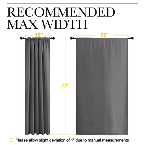 Grey Blackout Curtains for Dining Room 52" w x 72" L 2 Panels (Grey / 52"W x 72"L (Pack of 2))
