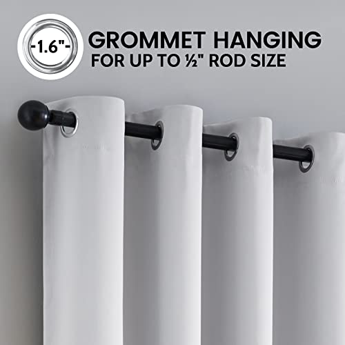 White 100% Blackout Curtains Room Darkening Living Room 54 Inch (White / 52"W x 54"L (Pack of 2))