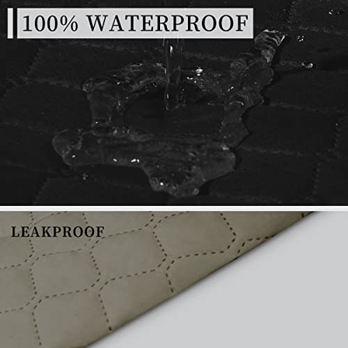 Double Protection 100% Waterproof Recliner Covers for Living Room (Black/Beige / Recliner Small)
