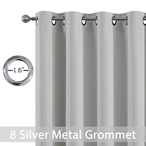 Room Darkening Curtains 52x45 inch Length Light Grey (Light Grey / 52"W x 45"L (Pack of 2))