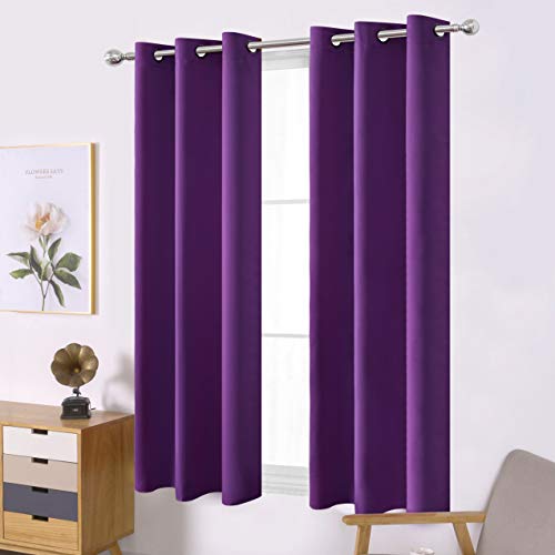 Purple Blackout Curtains 40 x 63 Inch Length (Purple / 40"W x 63"L (Pack of 2))