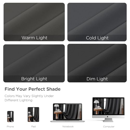 Dark Grey Blackout Curtains 45 inch Length 2 Panels Set (Dark Grey / 52"W x 45"L (Pack of 2))