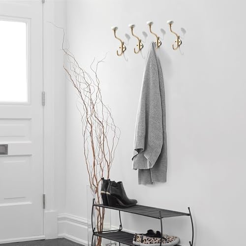 3 Pack Zinc Alloy Champagne Bronze Coat Hooks Modern (Champagne Bronze)