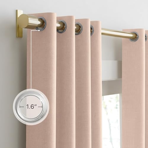 Blush Pink Blackout Curtains for Bedroom 52" w x 84" L 2 Panels (52"W x 84"L (Pack of 2) / Blush Pink)