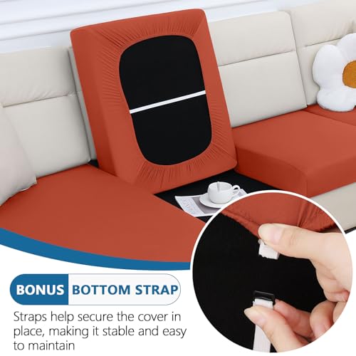 Milk Silk Couch Cushion Covers (Rust / Seat Cover 2 Pack)