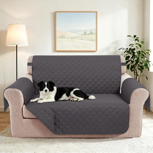 Oversized Loveseat Couch Cover for Dogs (Dark Grey/Dark Grey / Loveseat - Oversized (54"))