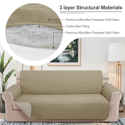 Loveseat Couch Cover for Dogs (Camel/Beige / Loveseat - Small (45"))