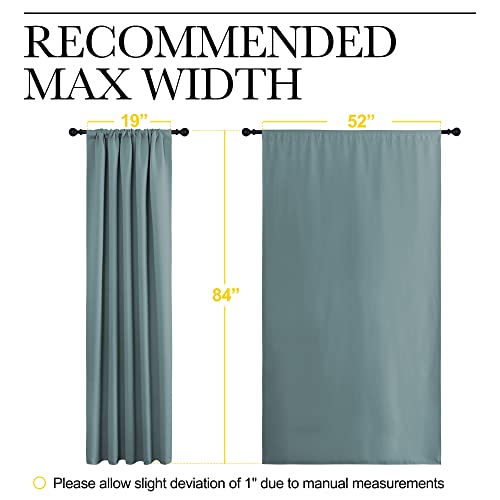 Greyish Blue Blackout Curtains Panels for Window (Greyish Blue / 52"W x 84"L (Pack of 2))