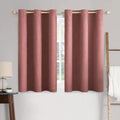 100% Blackout Linen Curtains for Bedroom 42x63 Inches Dusty Rose (Dusty Rose / 42"W x 63"L (Pack of 2))