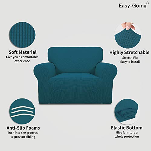 Stretch Oversized Chair Slipcover with Arm Washable Peacock Blue (Small-XL Chair / Peacock Blue)