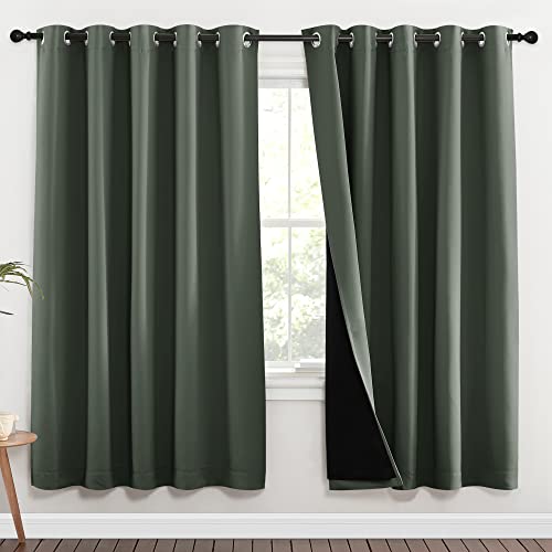 100% Blackout Window Curtain Panels (Dark Mallard / 70"W x 72"L (Pack of 2))