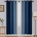 Ombre Blue to Grey White Curtains for Living Room 52Wx72L (52"W x 72"L (Pack of 2) / Blue)