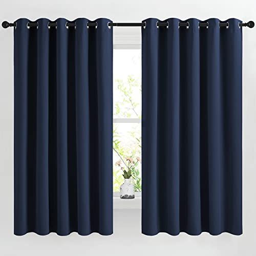 Blackout Curtain Panels 66 (Navy / 66"W x 66"L (Pack of 2))