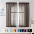 Chocolate Brown Sheer Curtains 54 Inch Long 2 Panels (Chocolate Brown / 42"W x 54"L (Pack of 2))