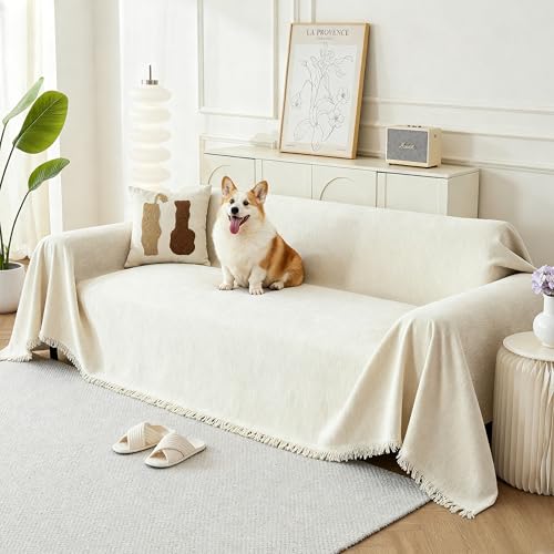 Couch Cover for Sofa (Cream / 91*150 inch)