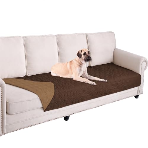 Waterproof Dog Bed Cover Pet Blanket for Furniture Bed Couch Sofa Reversible (30x90 Inch (Pack of 1) / Chocolate+camel)