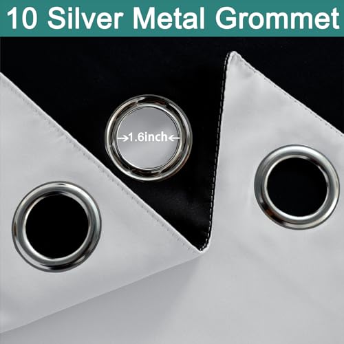 Greyish White 100% Blackout Curtains 84 Inches Long (70"W x 84"L (Pack of 2) / Greyish White)