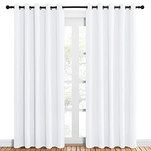 50% Light Blocking Curtain Panels for Bedroom (Pure White / 60"W x 84"L (Pack of 2))