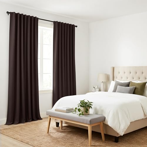Black Out Curtains for Bedroom Window (Brown / 52"W x 96"L (Pack of 2))