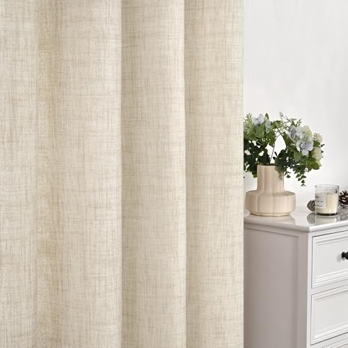 Linen Curtains 63 Inch Length for Living Room (Linen / 42"W x 63"L (Pack of 2))