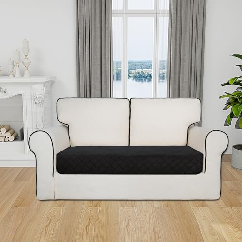 Sectional Couch Covers for Dogs L Shape Sofa Cover Reversible Sofa Slipcover Chaise Lounge Cover Furniture Protector Cover for Pets Dog Cat (30" x 50" / Black/Beige)