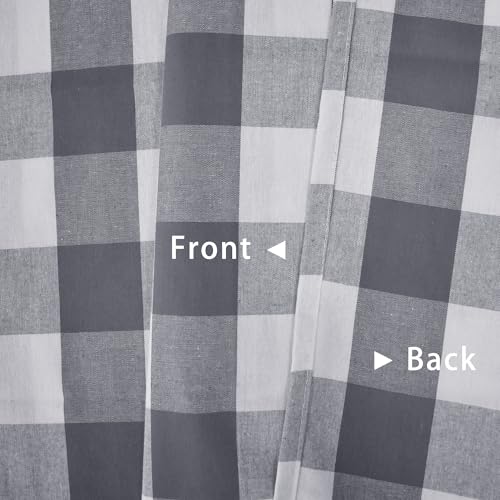 Buffalo Check Plaid Valances Gingham 1 Pack Tiers Rod Pocket Grey and White Farmhouse Short Curtains For Windows Treatment Decor Small Curtains Over Sink For Kitchen (54"W x 10"L (Pack of 1) / Grey and White)