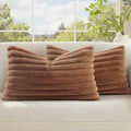 Fall Faux Fur Throw Pillow Covers 12x20 Set of 2 Brown (Brown / 20" x 12" (Pack of 2))