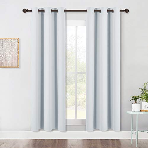 Room Darkening Window Curtain Panels (Greyish White / 42"W x 72"L (Pack of 2))