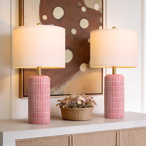 23" Ceramic Table Lamps for Living Room (23'' Medium - Matte Red)