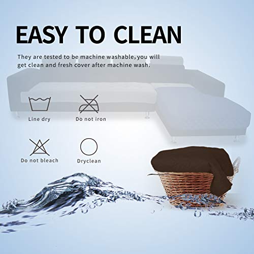 Sectional Couch Covers for Dogs L Shape Sofa Cover Reversible Sofa Slipcover Chaise Lounge Cover Furniture Protector Cover for Pets Dog Cat (42" x 52" / Coffee/Coffee)